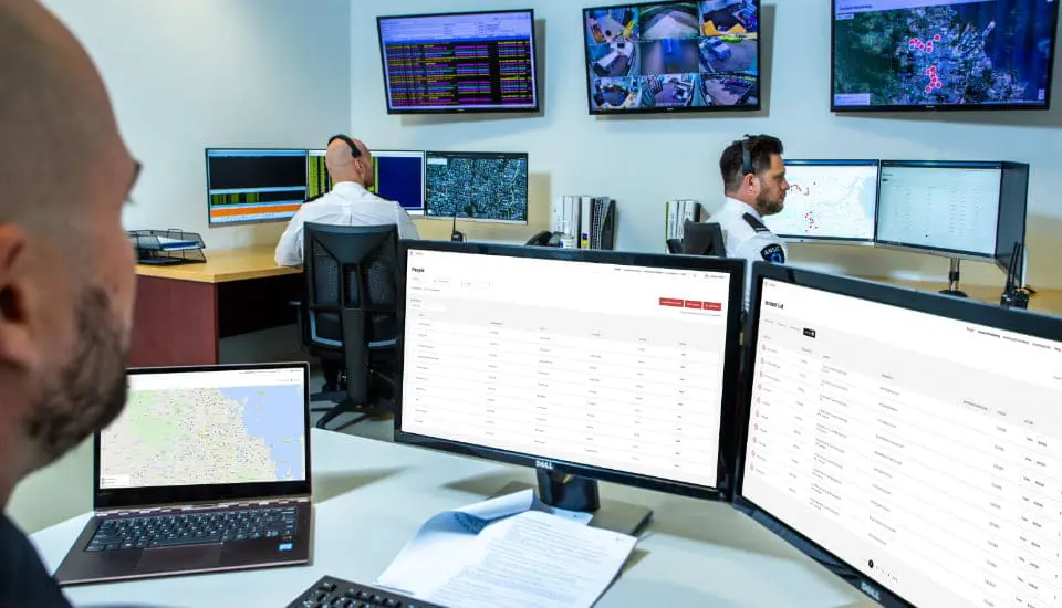Monitoring screens used for remote CCTV observation